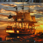 Affiche bateau trois mats
