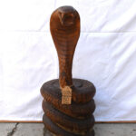Tabouret Africain avec dossier serpent N°1086